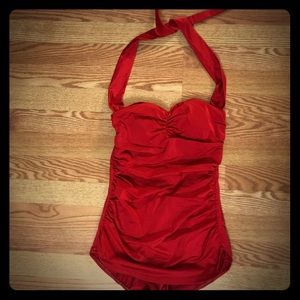 Esther Williams 1944 Style Red Bathing Suit Sz 10